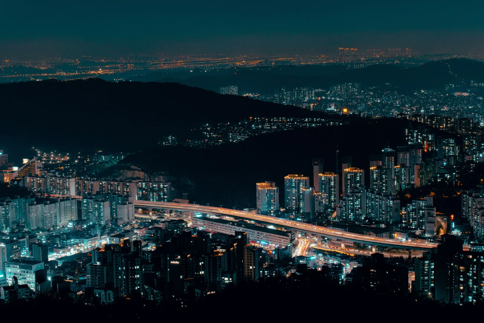 The Seoul skyline at night