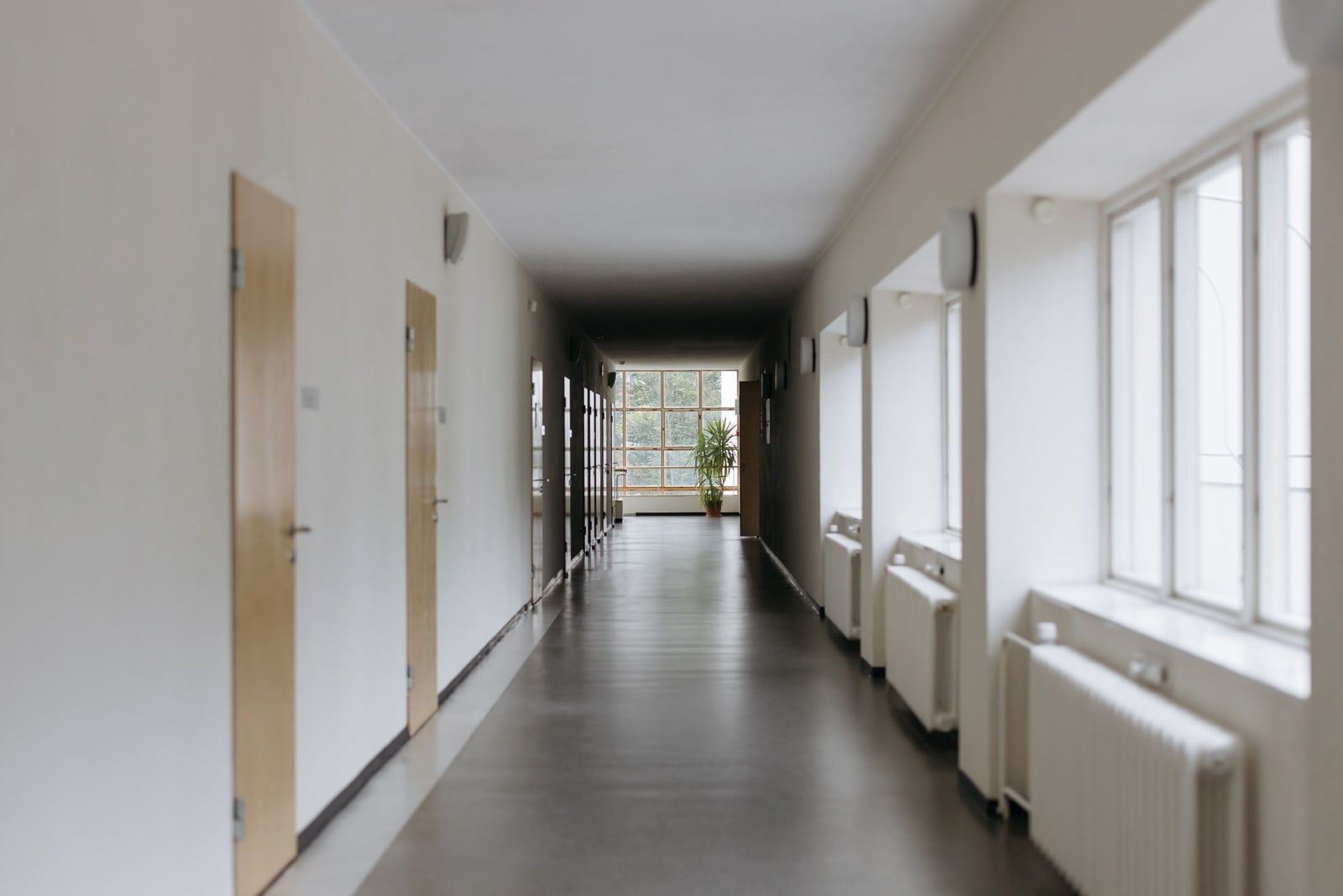 An empty school corridor