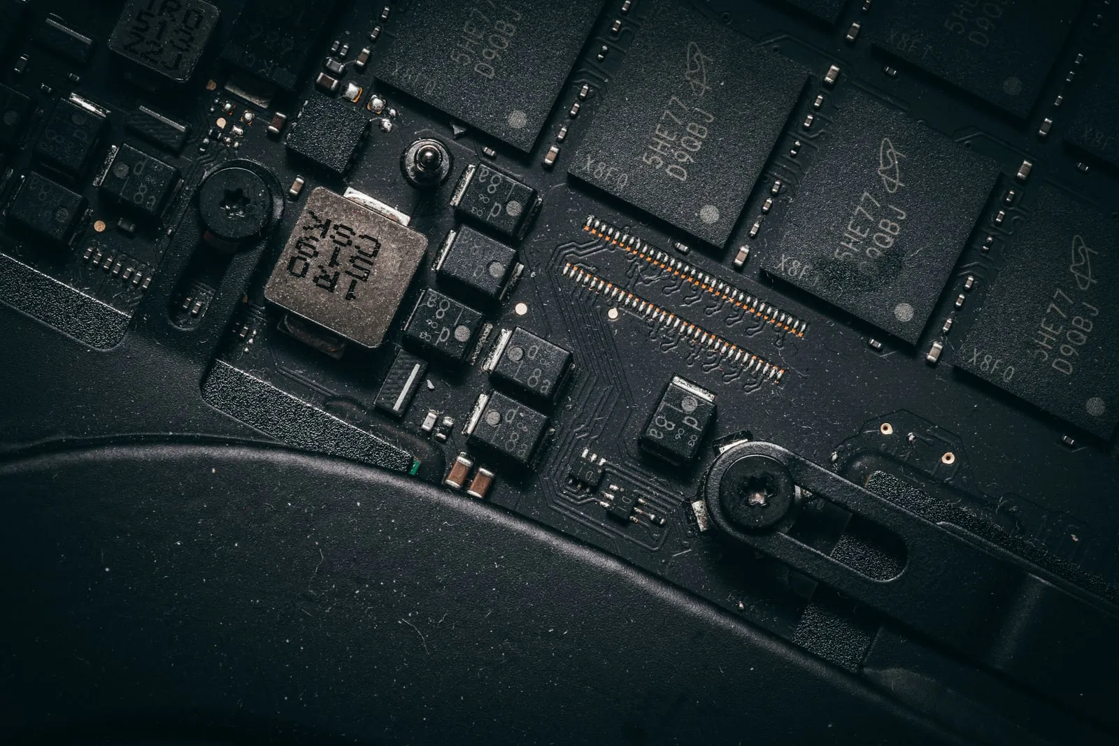 A close-up of a circuit board