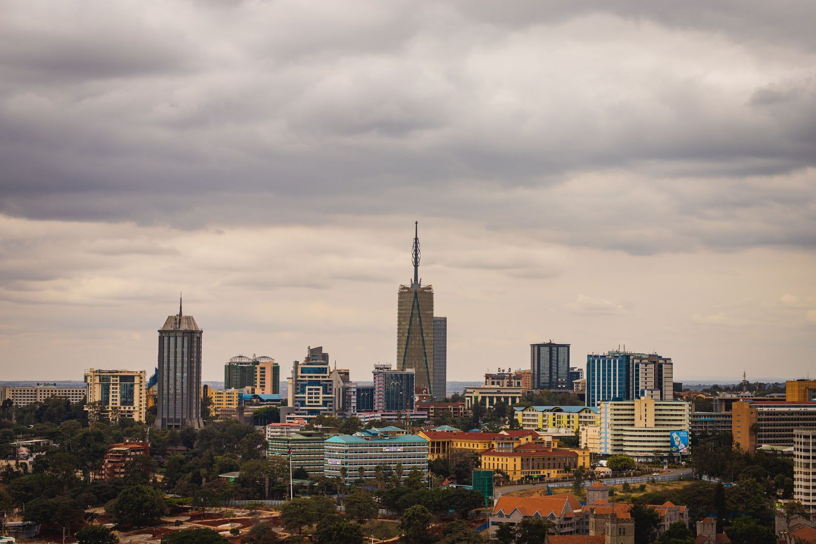 An aerial view of the Nairobi skyline