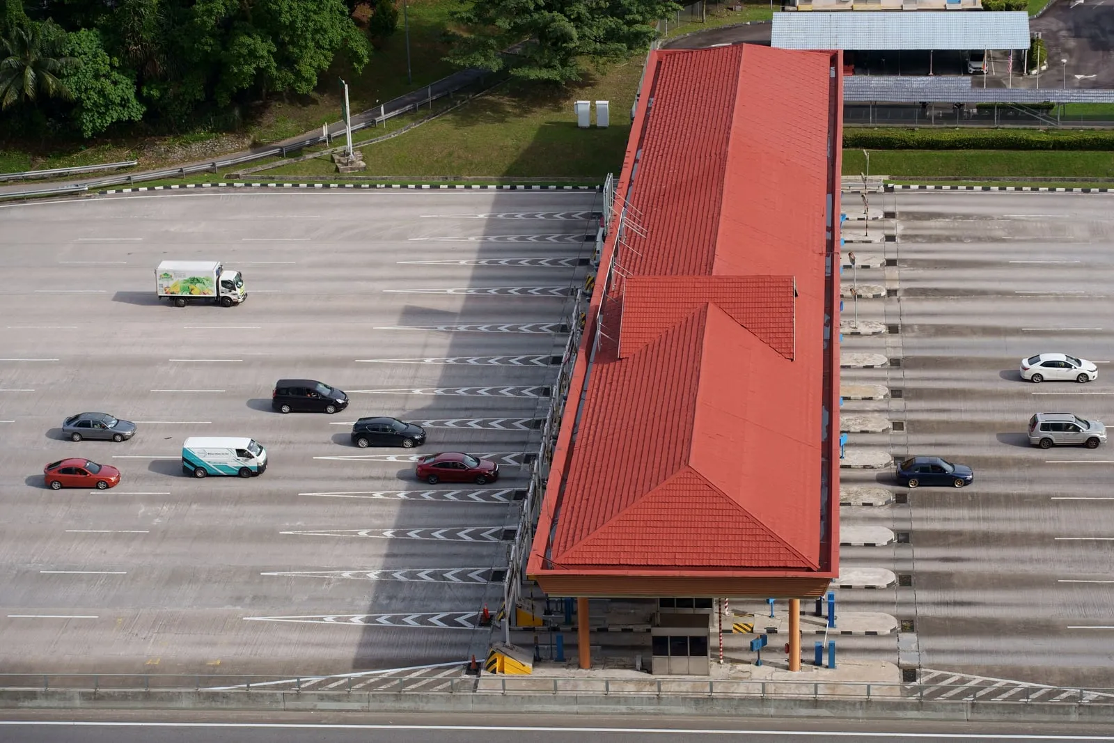 Highway lanes seen from above