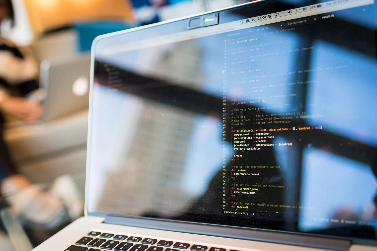 Lines of code on a laptop screen