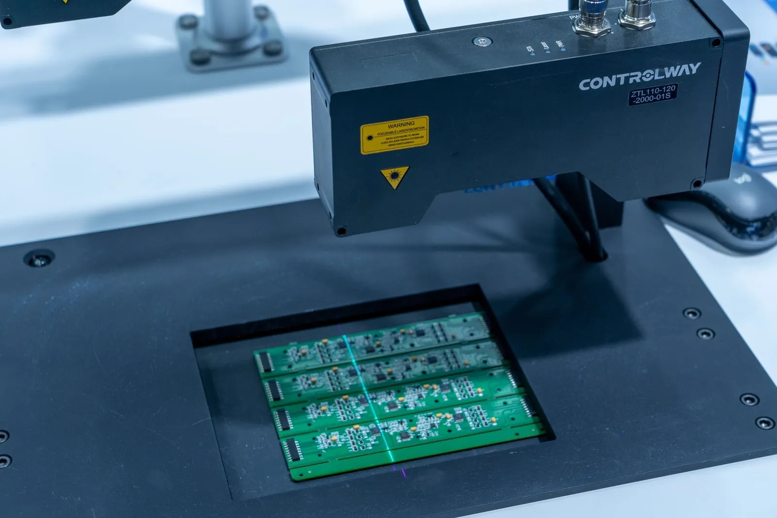Circuit boards in an automated inspection machine