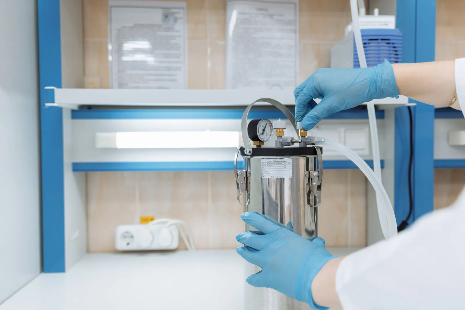 A research laboratory bench with equipment