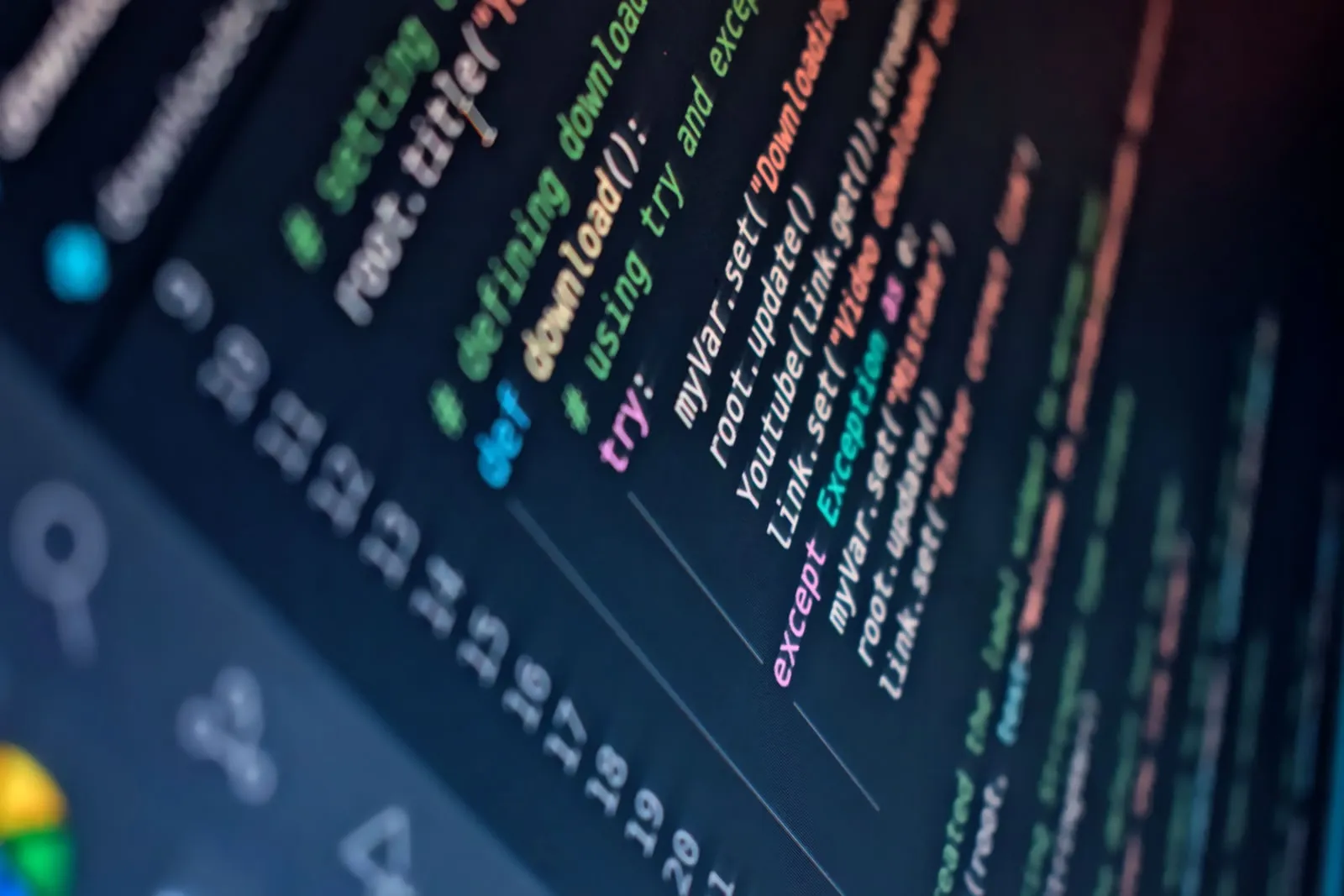 A close-up of program code on a computer screen