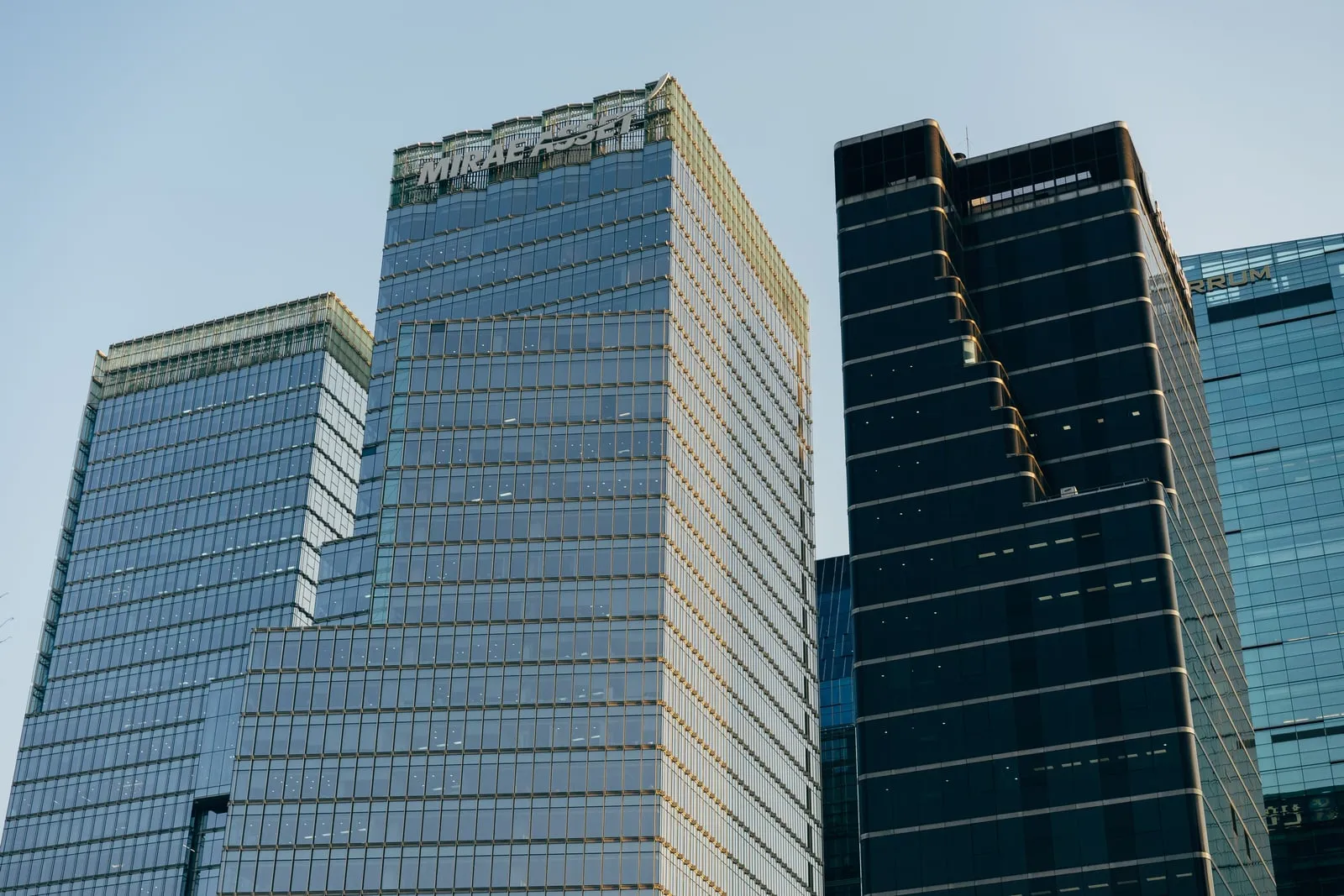 Office and apartment towers in a Seoul business district.