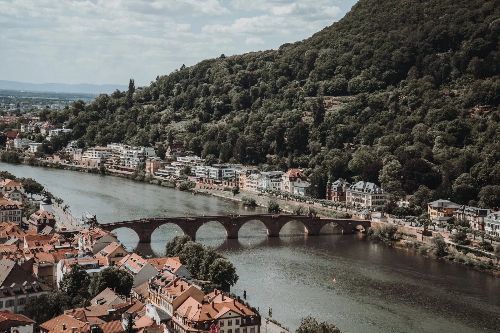 The old town of Heidelberg beside the Neckar river