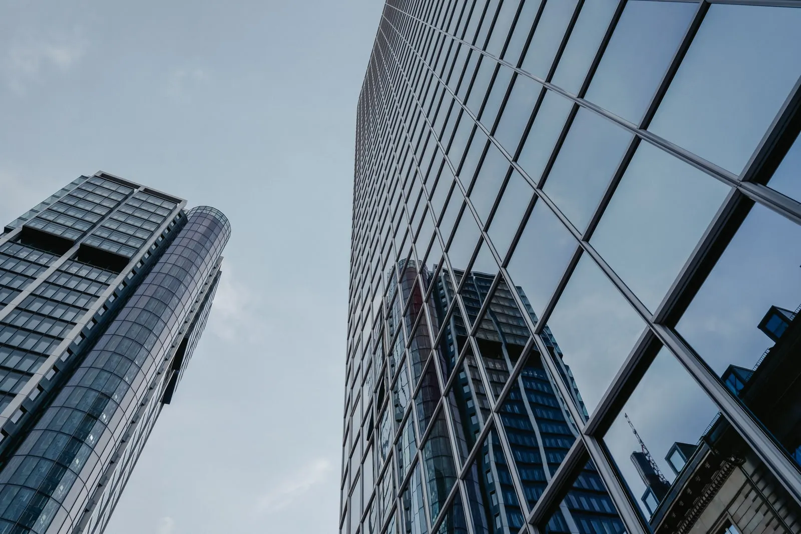 Glass office towers in a financial district