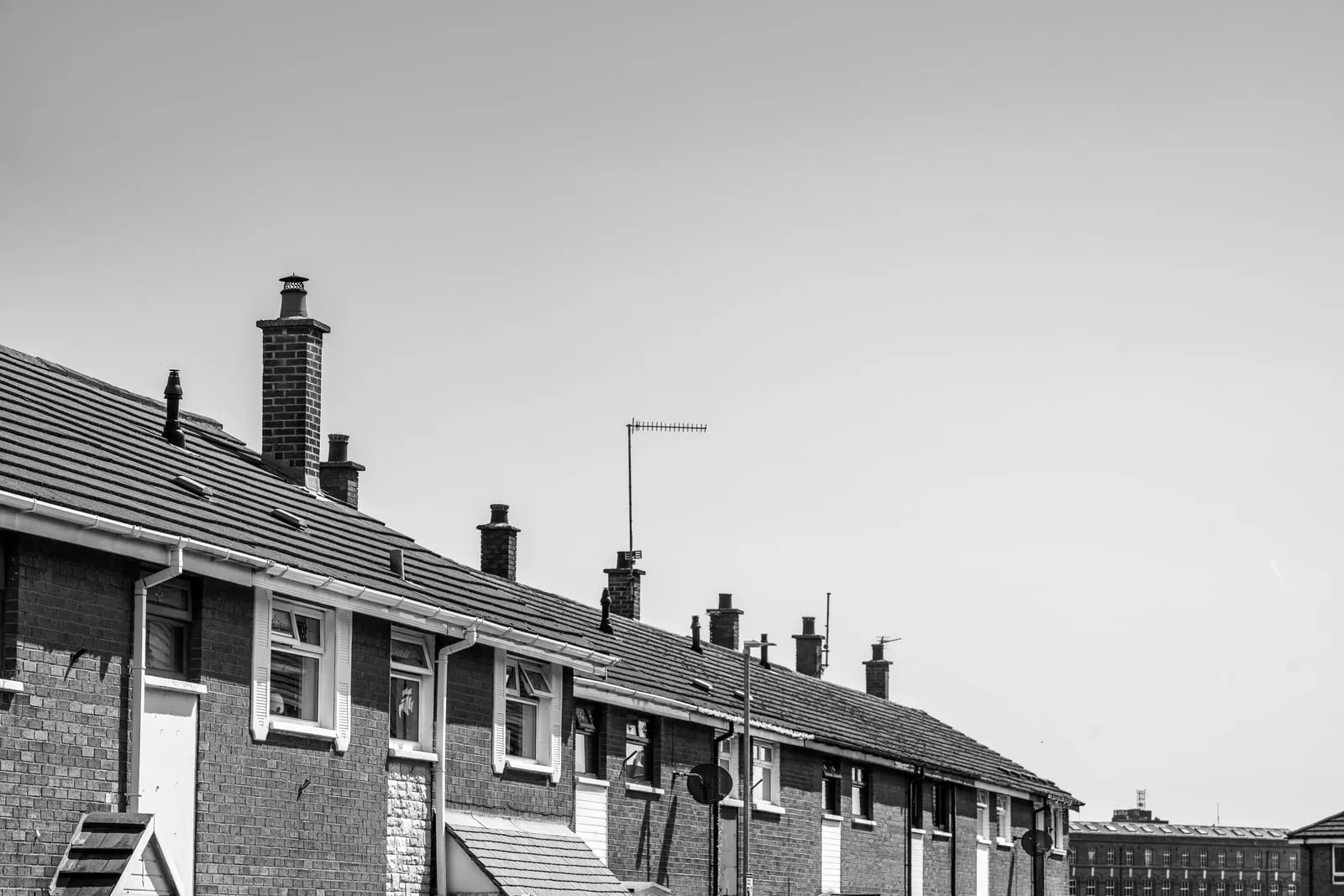 A row of suburban houses along a street