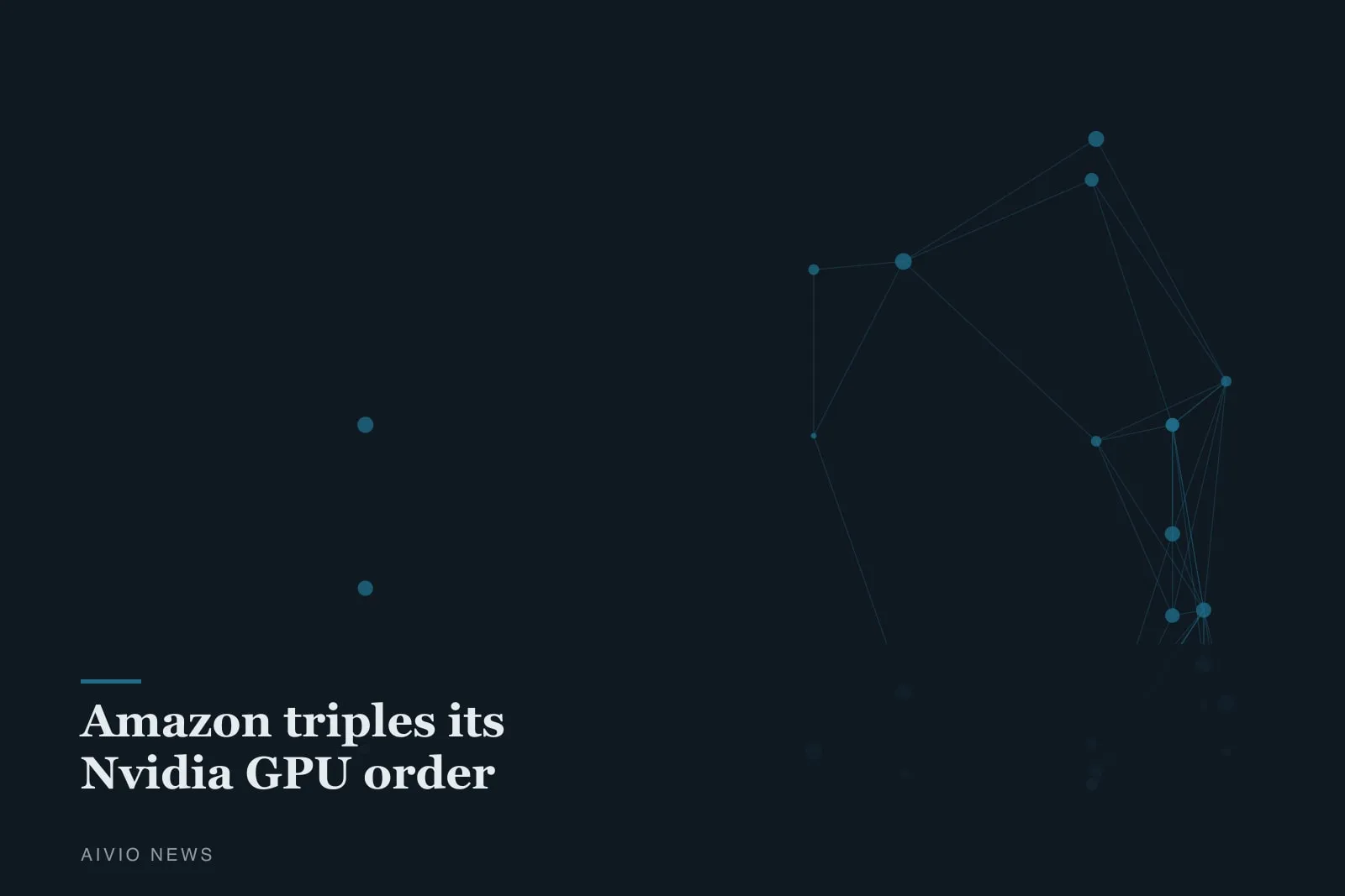 Gráfico abstracto de Aivio News que acompaña a la noticia sobre Amazon triplica su pedido a Nvidia hasta 2 millones de GPU para 2027 y 2028.