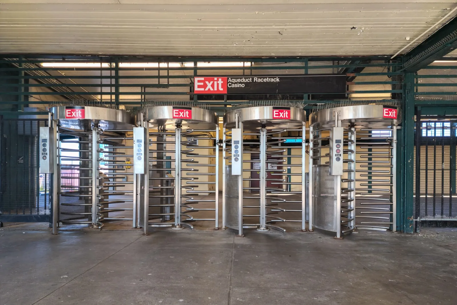 Turnstiles at a station entrance