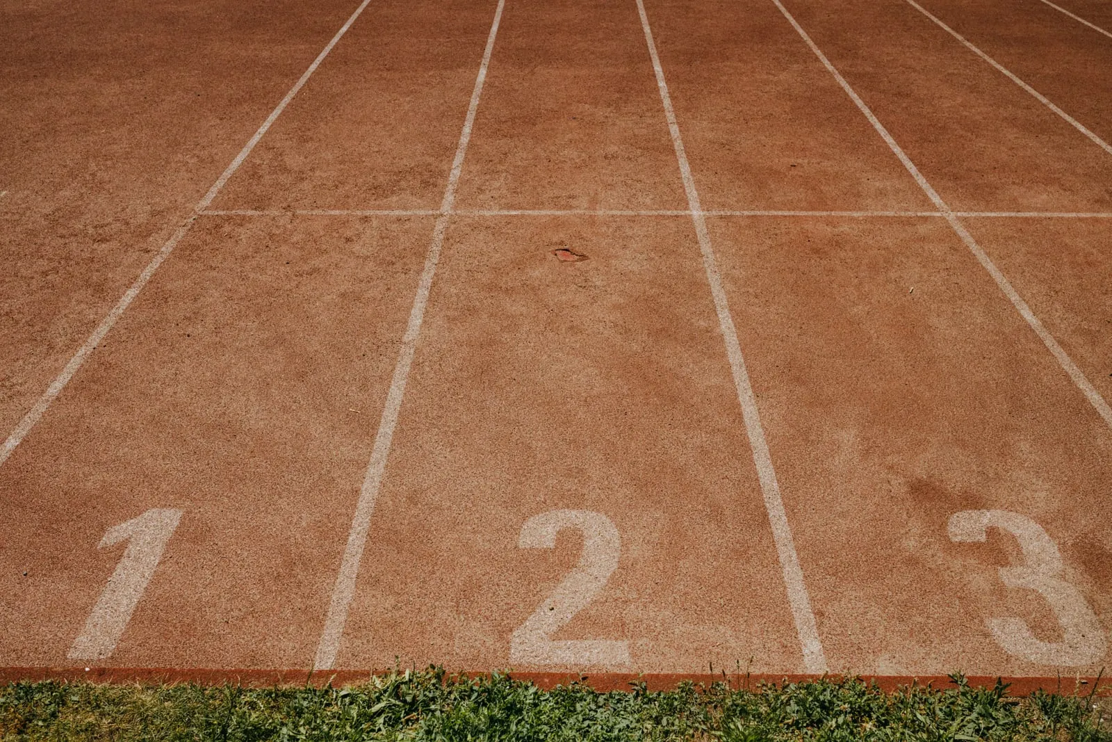 Running track lanes seen from above
