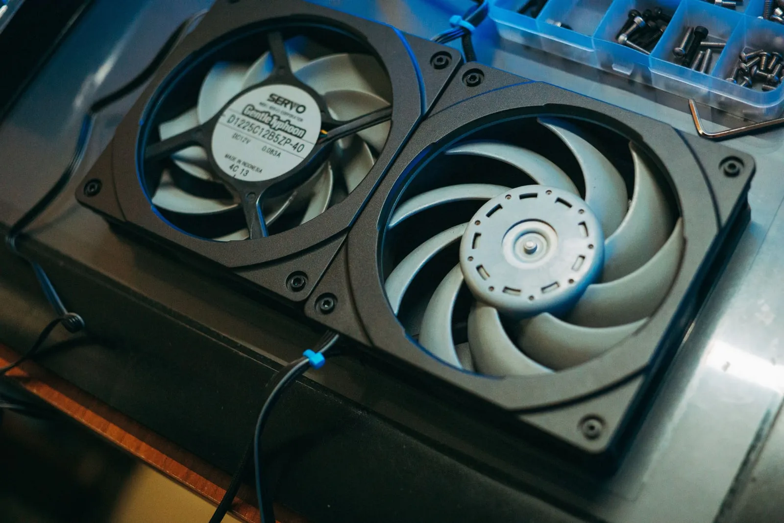 Cooling fans inside a computer chassis