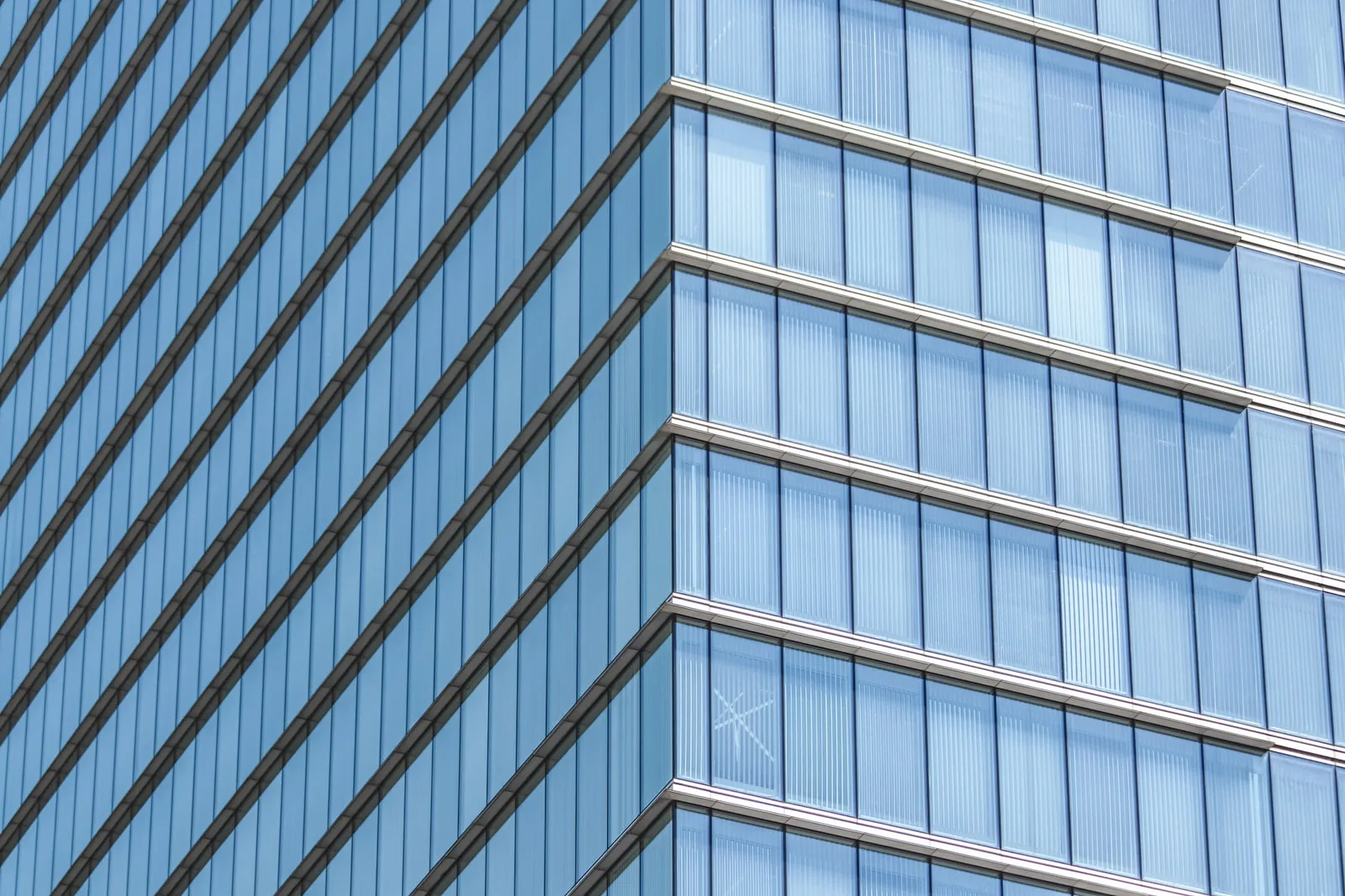 Gros plan sur les vitres d'un gratte-ciel