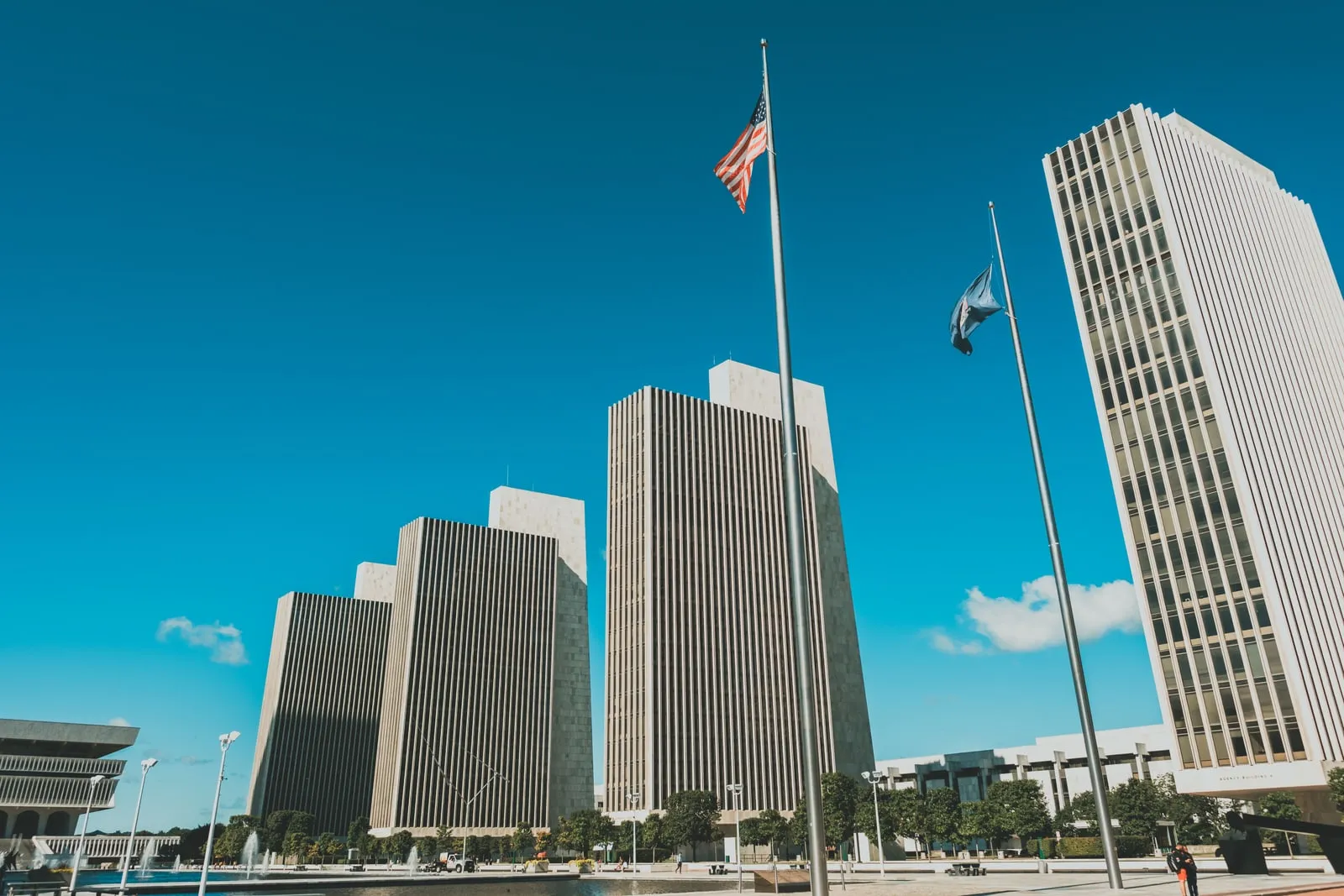 A modern government office building seen from outside