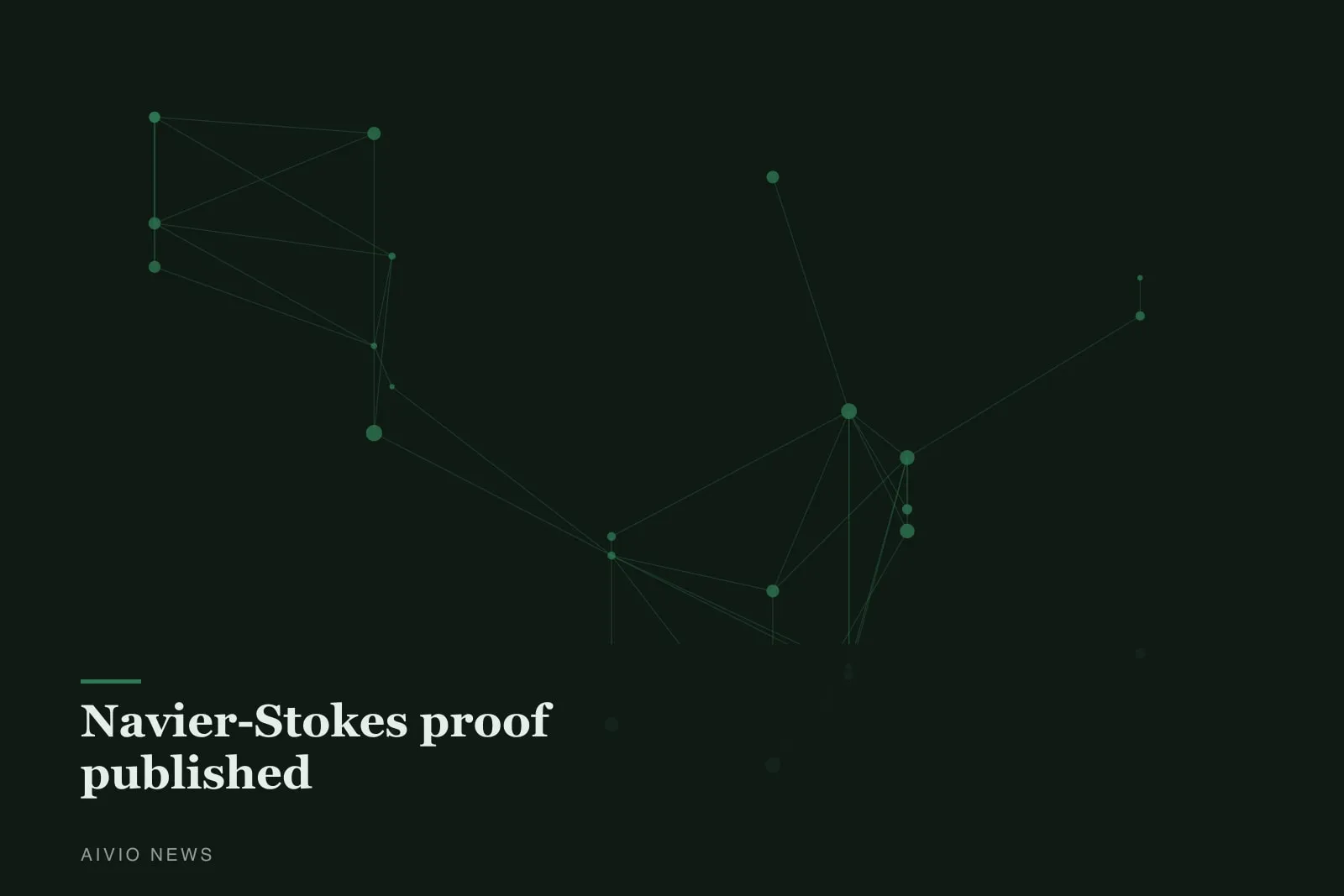 Abstrakt grafikk fra Aivio News til artikkelen om OpenAI publiserer sitt Navier-Stokes-bevis og gir avkall på millionprisen.