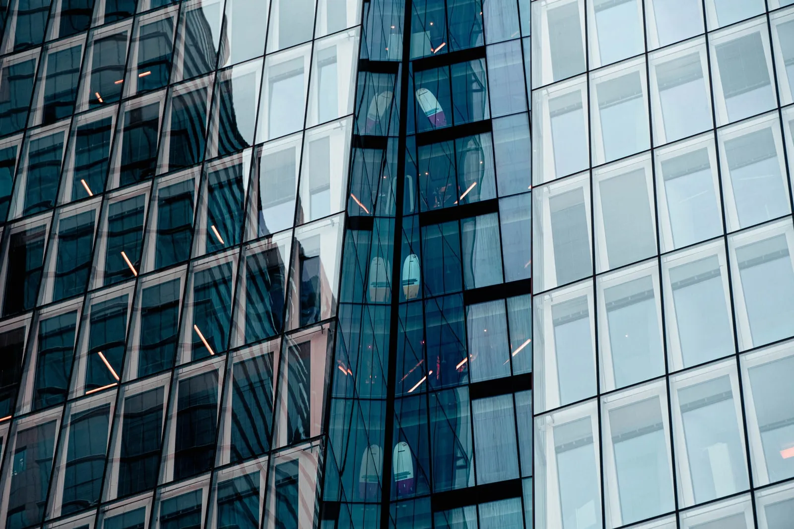 A modern office building with a glass facade