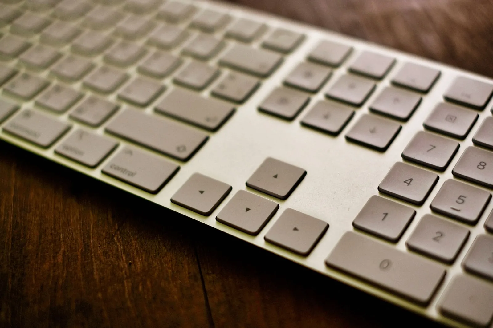 Close-up of a keyboard at an office workstation